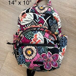 Vera Bradley Women's Quilted Floral Backpack - Black, Pink, and White